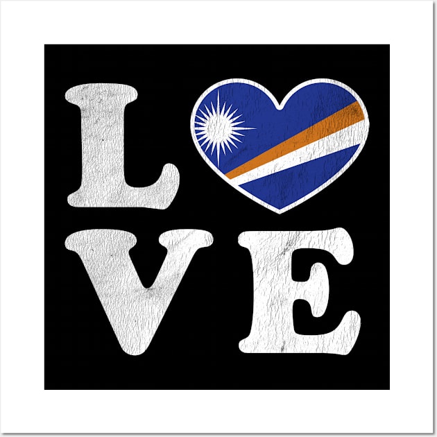 Love Marshall Islands Pride Flag Vintage I Love Marshall Islands Wall Art by BramCrye